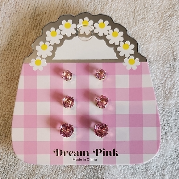 Kids' Pink Earrings Set - Picture 1 of 1